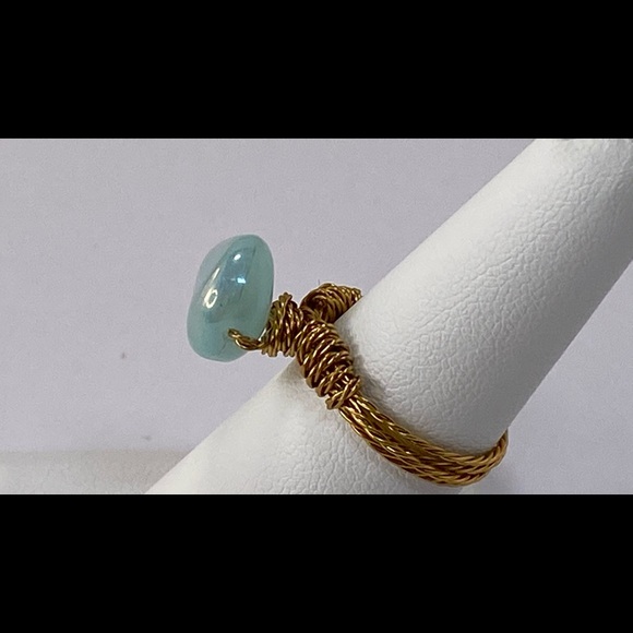 Handmade Glass Bead Gold Tone non-Tarnish Wire - Picture 3 of 9